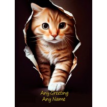 Personalised Cat Art Greeting Card (Birthday, Fathers Day, Any Occasion) 6