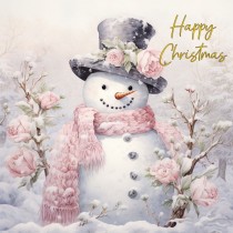 Snowman Christmas Square Card (Design 6)