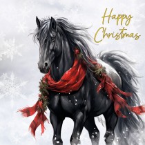 Horse Art Christmas Square Card (Design 6)