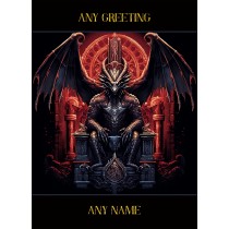 Personalised Fantasy Art Dragon Greeting Card (Design 6)