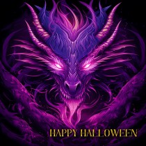 Gothic Fantasy Dragon Halloween Square Card (Design 6)