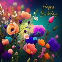 Flowers Art Birthday Card 6