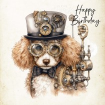 Poodle Fantasy Steampunk Square Birthday Card (Design 6)