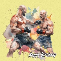 Mixed Martial Arts Square Birthday Card (Design 6)
