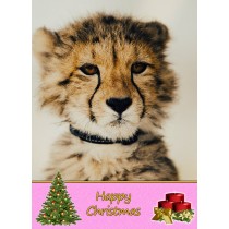 Cheetah christmas card