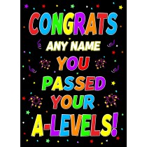 Personalised Congratulations on Passing Your A Level Exams Card (Stars)