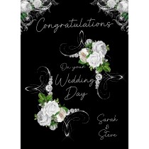 Personalised Wedding Congratulations Card (Black)