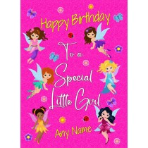 Personalised Birthday Card (Fairies, Cerise)