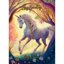 Personalised Fantasy Unicorn Greeting Card (Birthday, Fathers Day, Any Occasion) Design 7