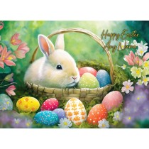 Personalised Easter Bunny Rabbit Art Greeting Card (Any Name) 7