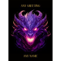 Personalised Fantasy Art Dragon Greeting Card (Design 7)