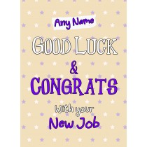 Personalised New Job Congratulations Card (Congrats)