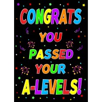 Congratulations on Passing Your A Level Exams Card (Stars)