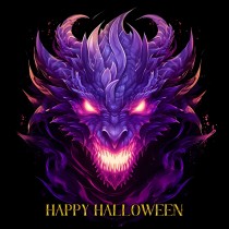 Gothic Fantasy Dragon Halloween Square Card (Design 7)