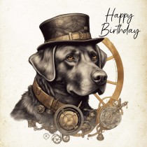 Labrador Fantasy Steampunk Square Birthday Card (Design 7)