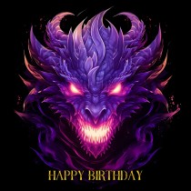 Gothic Fantasy Dragon Birthday Square Card (Design 7)