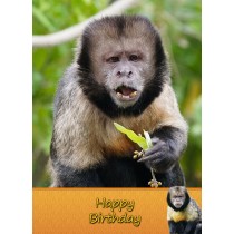 Capuchin Monkey Birthday Card