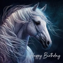 Fantasy Horse Square Birthday Card Design 7