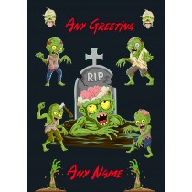 Personalised Fantasy Zombie Greeting Card (Birthday, Fathers Day, Any Occasion) Design 5