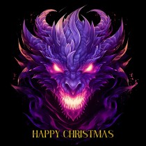 Gothic Fantasy Dragon Christmas Square Card (Design 7)