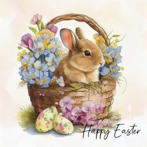 Bunny Rabbit Watercolour Art Easter Greeting Card