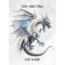 Personalised Fantasy Dragon Art Greeting Card (Birthday, Fathers Day, Any Occasion) Design 8