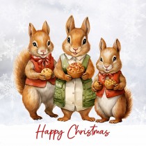 Christmas Animals Square Card (Squirrel)