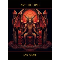Personalised Fantasy Art Dragon Greeting Card (Design 8)