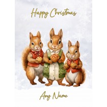 Personalised Squirrel Family Christmas Card