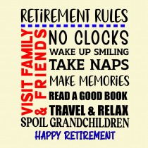Happy Retirement Congratulations Square Card (Words)