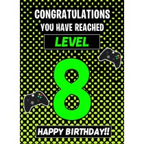8th Level Gamer Birthday Card