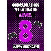 8th Level Gamer Birthday Card