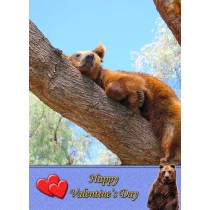 Grizzly Bear Valentine's Day Card