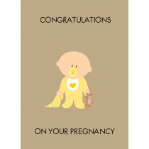 Baby Pregnancy Congratulations Card (Brown)