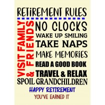 Happy Retirement Congratulations Card (Words)