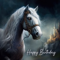 Fantasy Horse Square Birthday Card Design 8