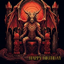 Gothic Fantasy Dragon Birthday Square Card (Design 8)