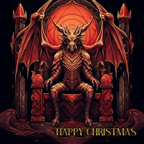 Gothic Fantasy Dragon Christmas Square Card (Design 8)