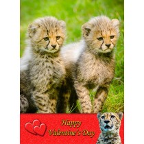 Cheetah Valentine's Day Card
