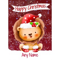 Personalised Christmas Card (Happy Christmas, Lion)
