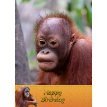 Orangutan Birthday Card