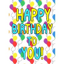 Happy Birthday Greeting Card (Balloon)