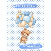 Happy Birthday Greeting Card (Blue)