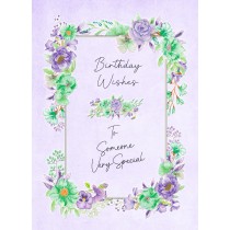 Happy Birthday Greeting Card (Lilac)