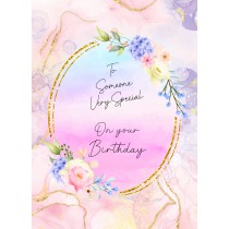 Happy Birthday Greeting Card (Peach)