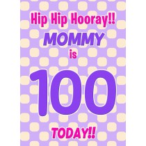 Mommy 100th Birthday Card (Purple Spots)
