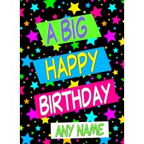 Personalised Happy Birthday Greeting Card (Stars)