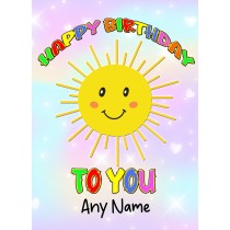 Personalised Happy Birthday Greeting Card (Sun)