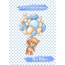 Personalised Happy Birthday Greeting Card (Blue)