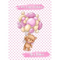 Personalised Happy Birthday Greeting Card (Pink)